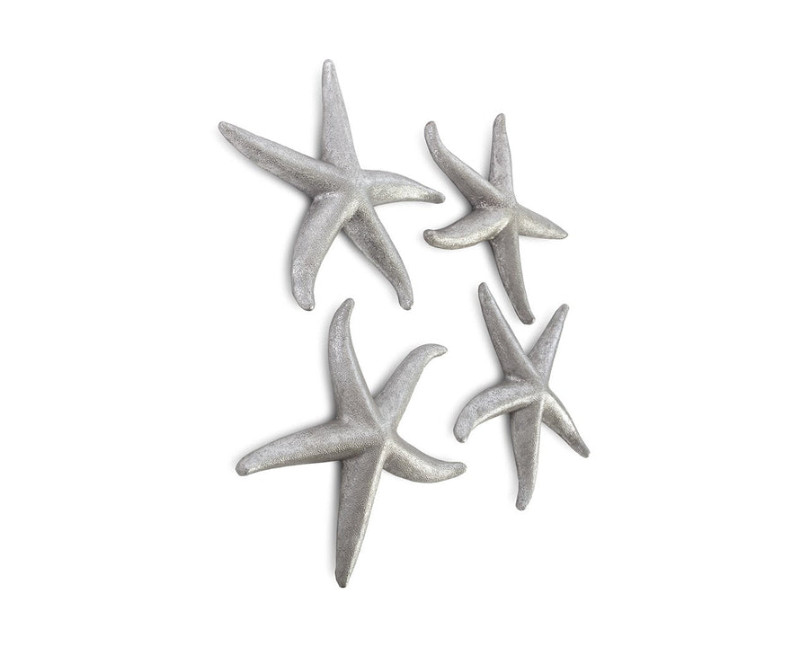 SILVER STARFISH WALL DECOR | SET OF 4