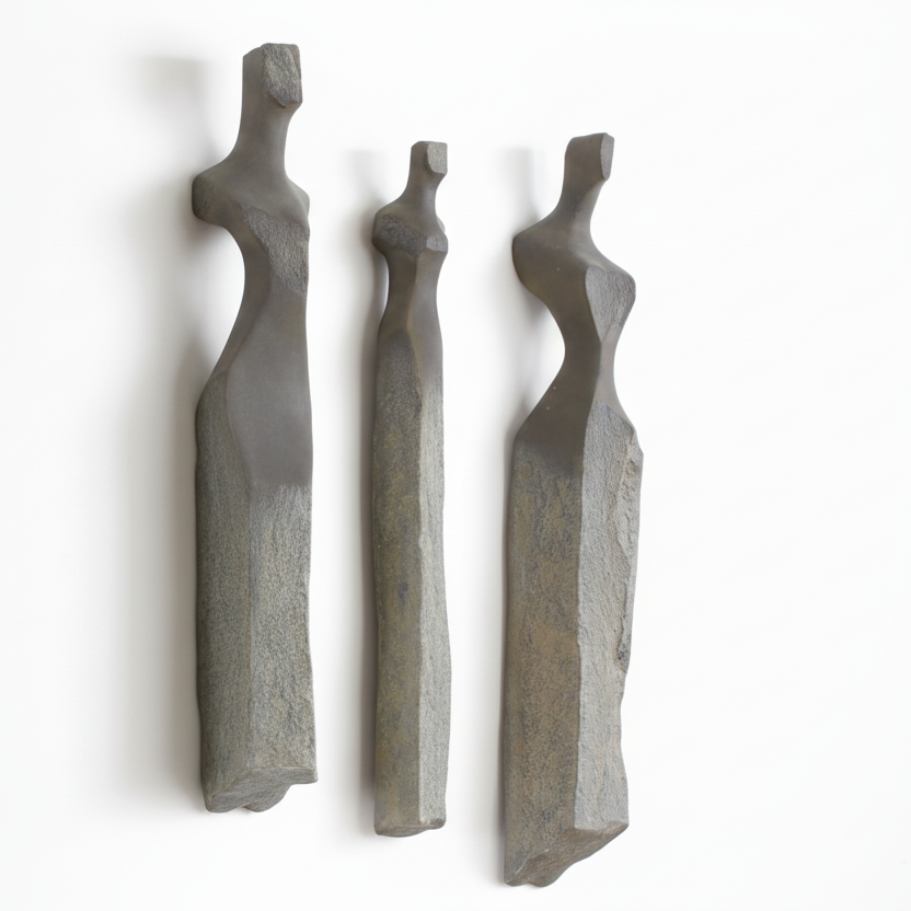 CAST WOMEN SPLINTER STONE WALL ART | SET OF 3