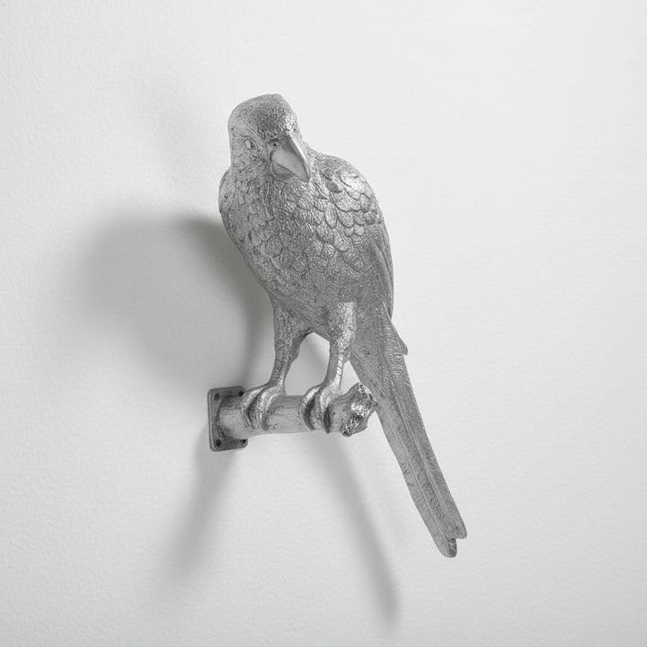 PARROT WALL DECOR: SILVER LEAF