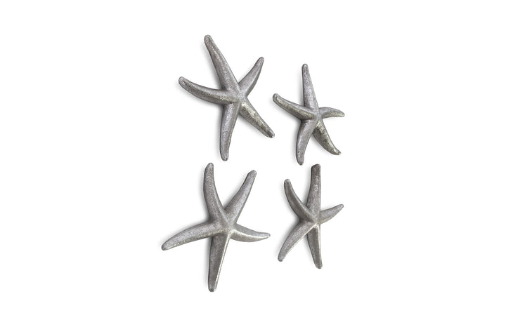 SILVER STARFISH WALL DECOR | SET OF 4