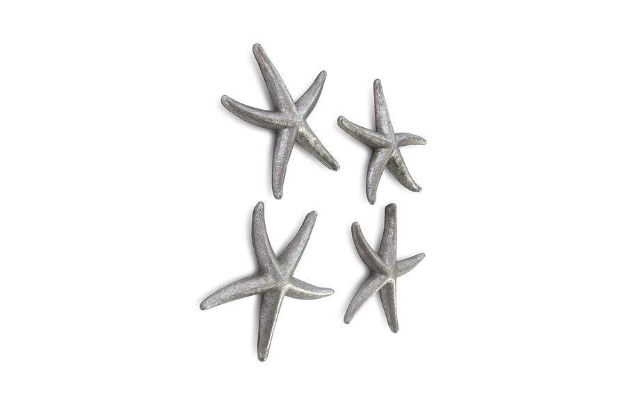 SILVER STARFISH WALL DECOR | SET OF 4