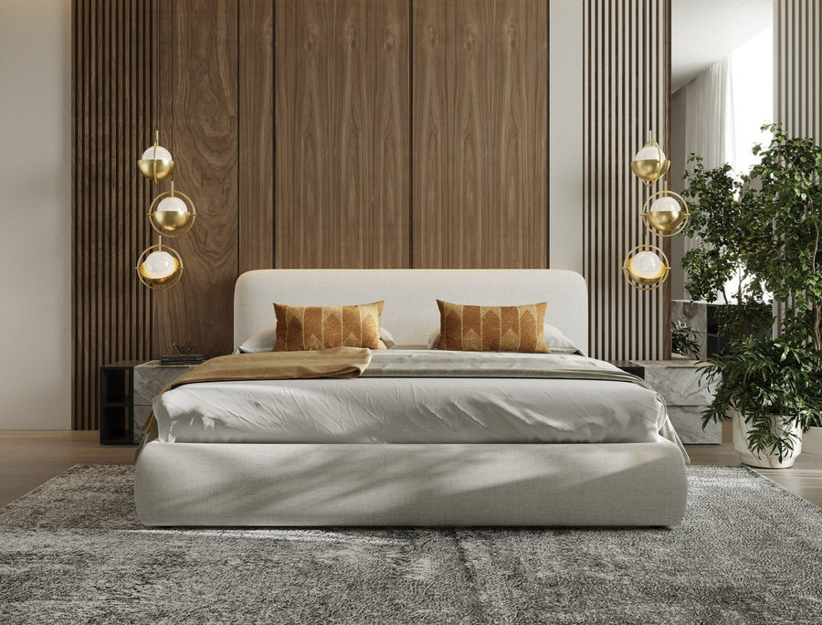 LIAM IVORY UPHOLSTERED BED