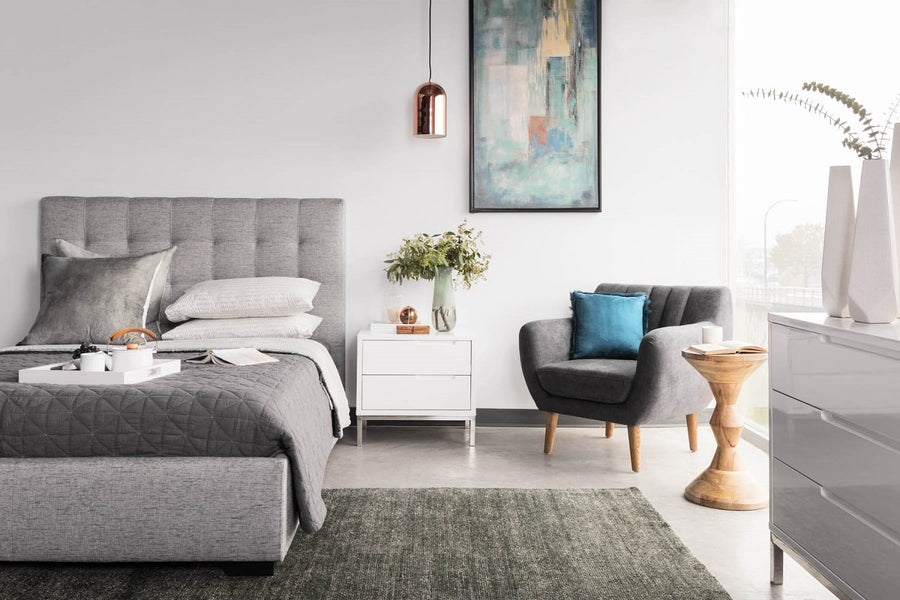 LIAM STORAGE BED: GRAY LINEN