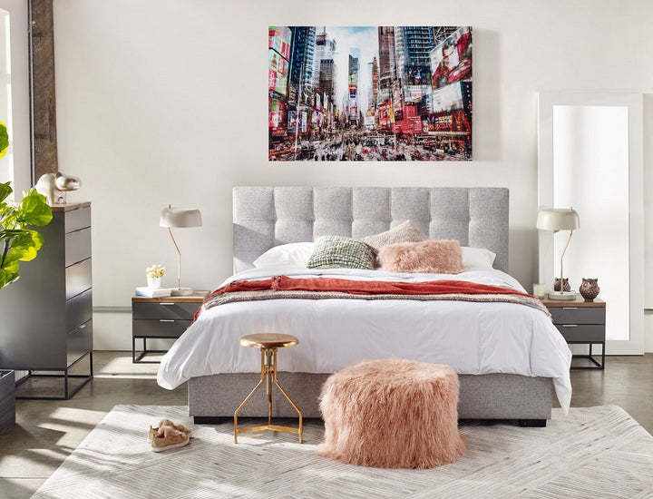 LIAM STORAGE BED: GRAY LINEN