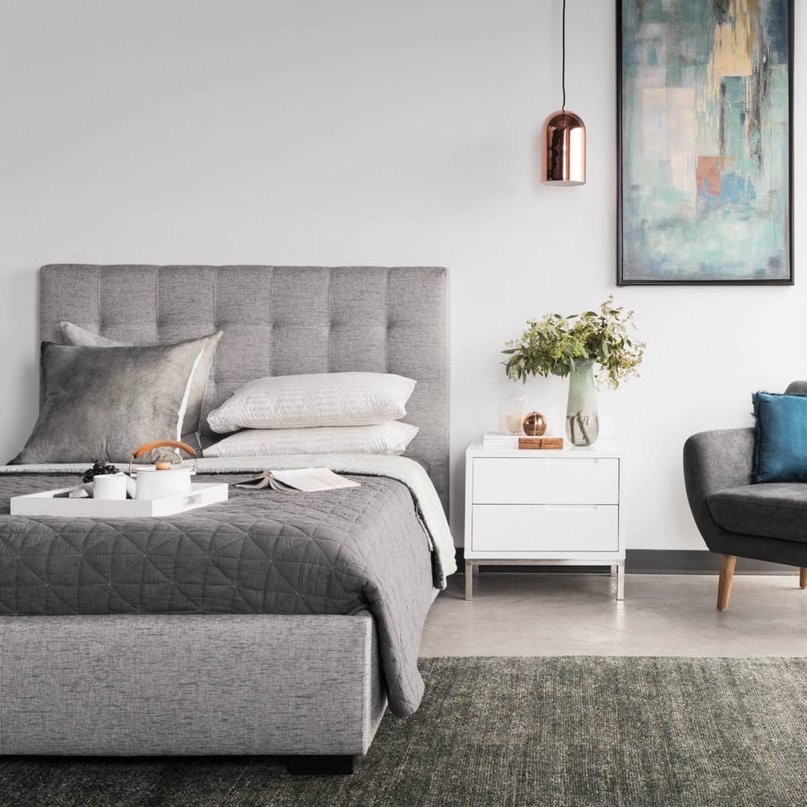 LIAM STORAGE BED: GRAY LINEN