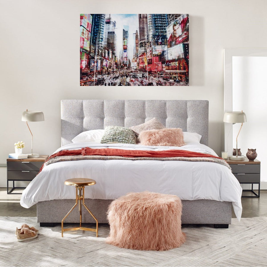 LIAM STORAGE BED: GRAY LINEN