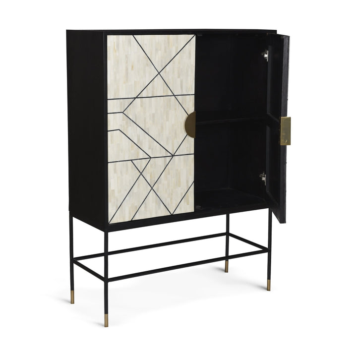 LIGNE MOSAIC BONE INLAY CABINET