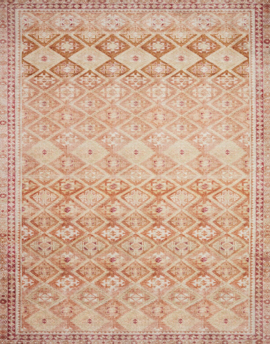 LILAH VINTAGE PRINT FLAT RUG: SUNKIST PEACH