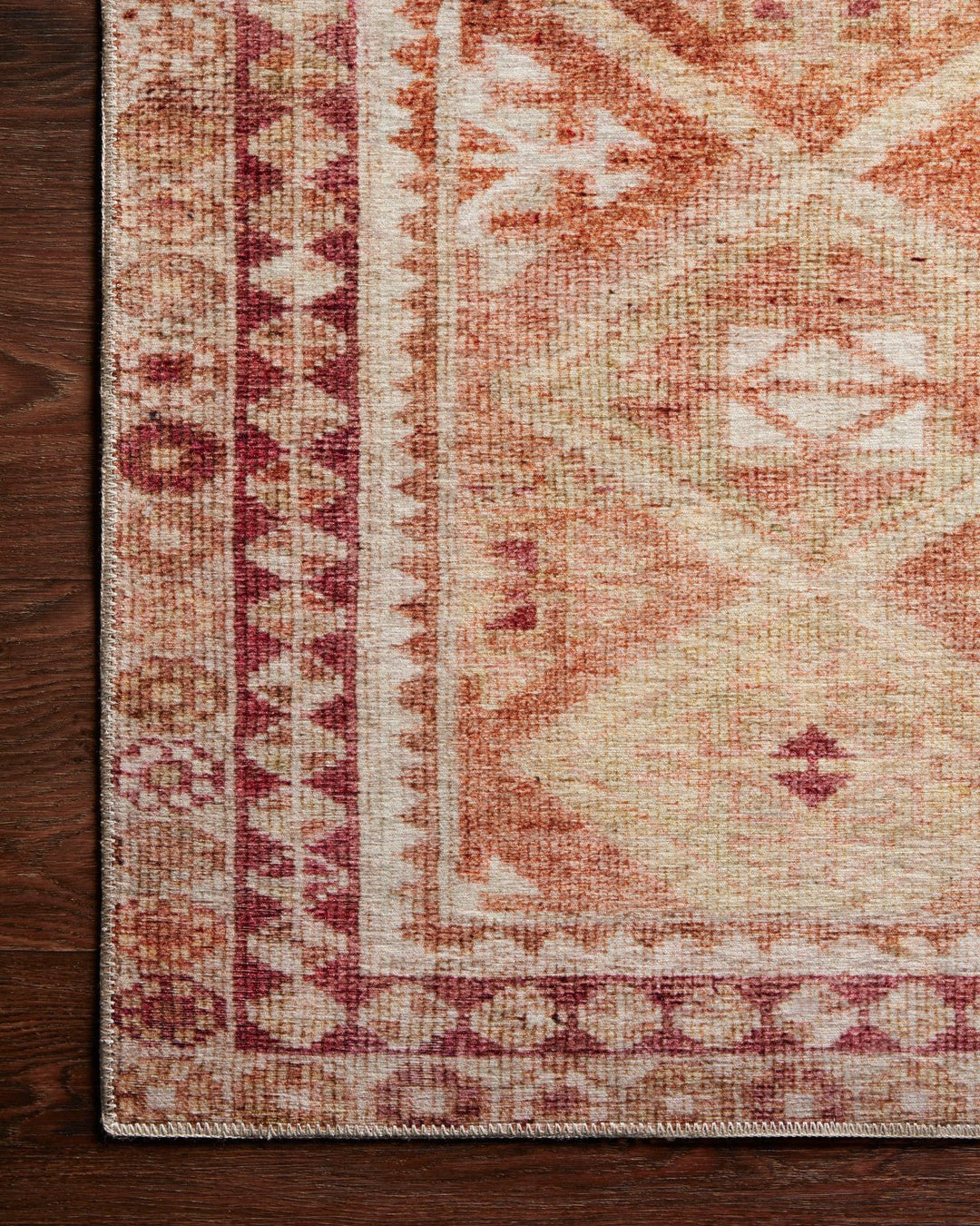 LILAH VINTAGE PRINT FLAT RUG: SUNKIST PEACH