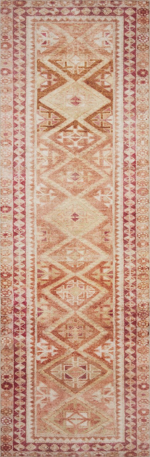 LILAH VINTAGE PRINT FLAT RUG: SUNKIST PEACH