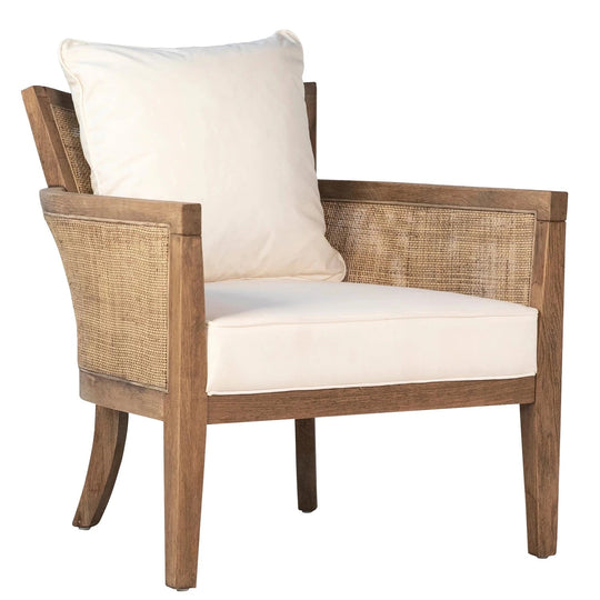 LILY NATURAL OAK + CANE PANEL CLUB CHAIR