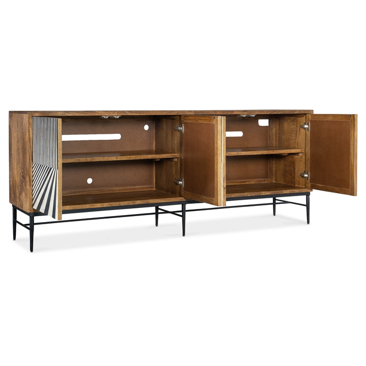 LINEAR PERSPECTIVE BONE INLAYED MEDIA CREDENZA