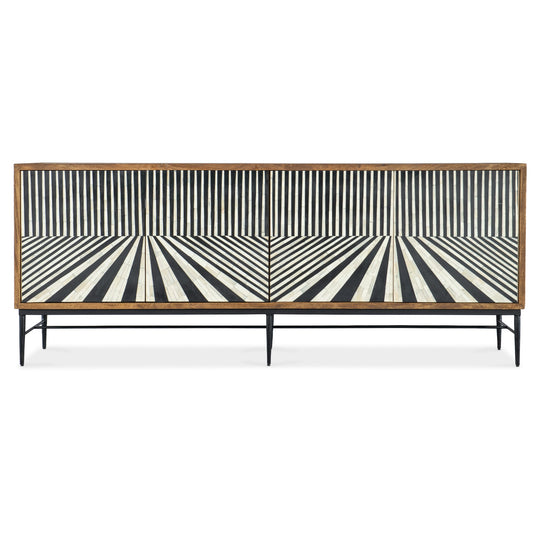 LINEAR PERSPECTIVE BONE INLAYED MEDIA CREDENZA