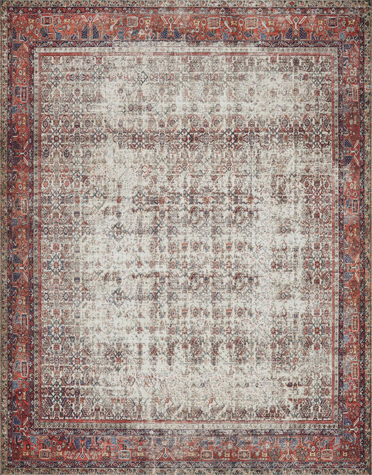 LINLEY VINTAGE PRINT FLAT RUG: IVORY, BRICK