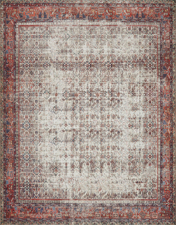 LINLEY VINTAGE PRINT FLAT RUG: IVORY, BRICK