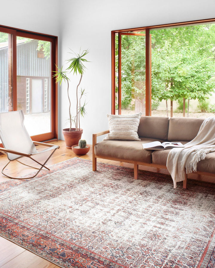 LINLEY VINTAGE PRINT FLAT RUG: IVORY, BRICK