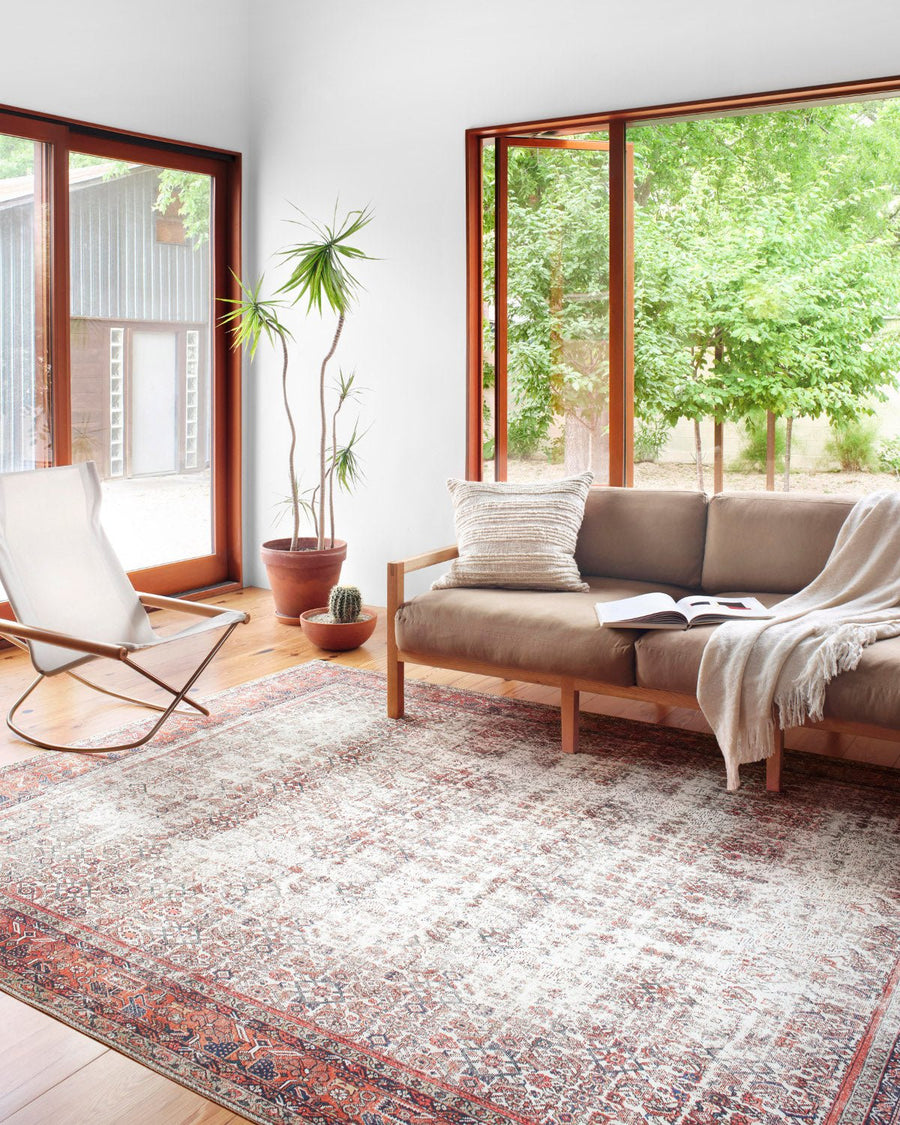 LINLEY VINTAGE PRINT FLAT RUG: IVORY, BRICK