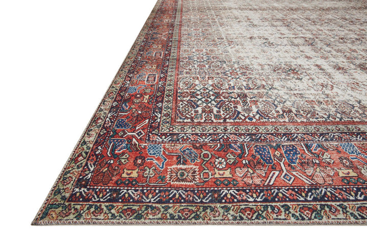 LINLEY VINTAGE PRINT FLAT RUG: IVORY, BRICK