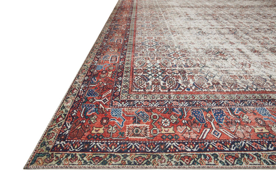 LINLEY VINTAGE PRINT FLAT RUG: IVORY, BRICK