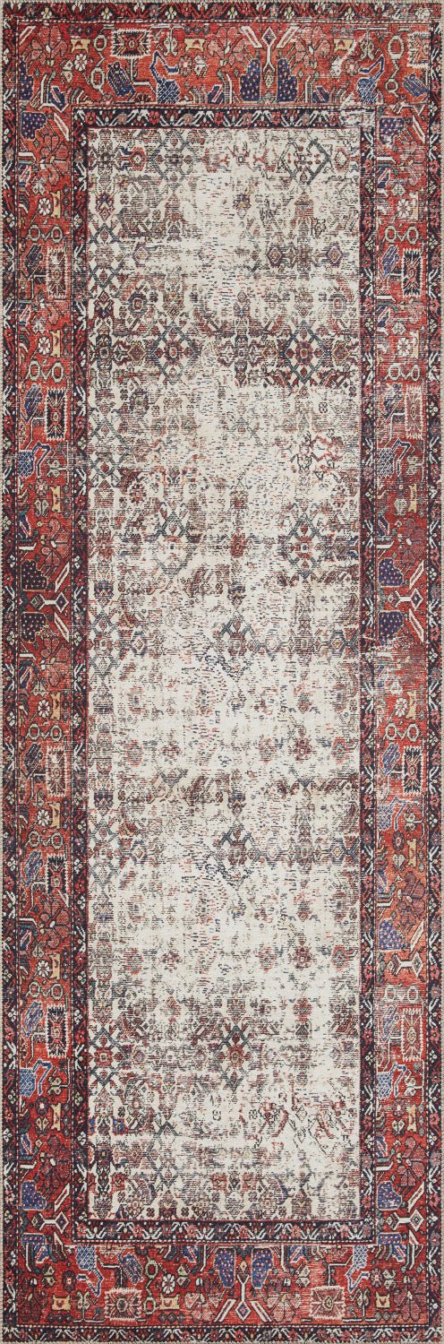 LINLEY VINTAGE PRINT FLAT RUG: IVORY, BRICK