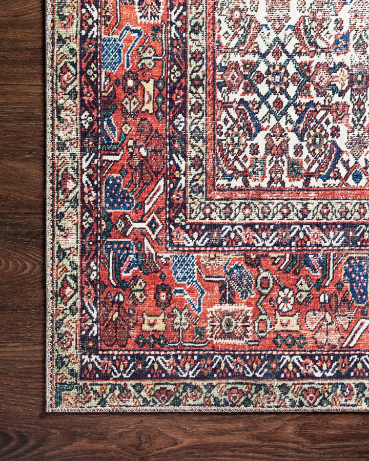 LINLEY VINTAGE PRINT FLAT RUG: IVORY, BRICK