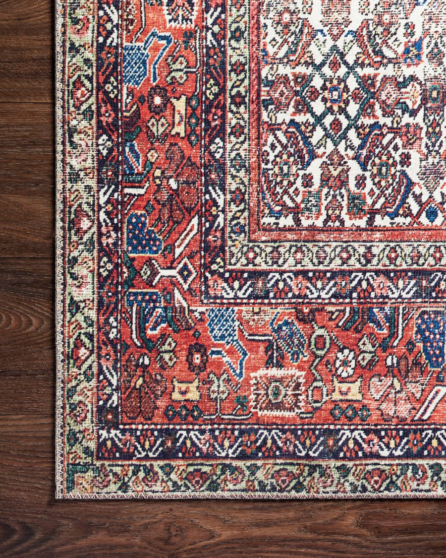 LINLEY VINTAGE PRINT FLAT RUG: IVORY, BRICK