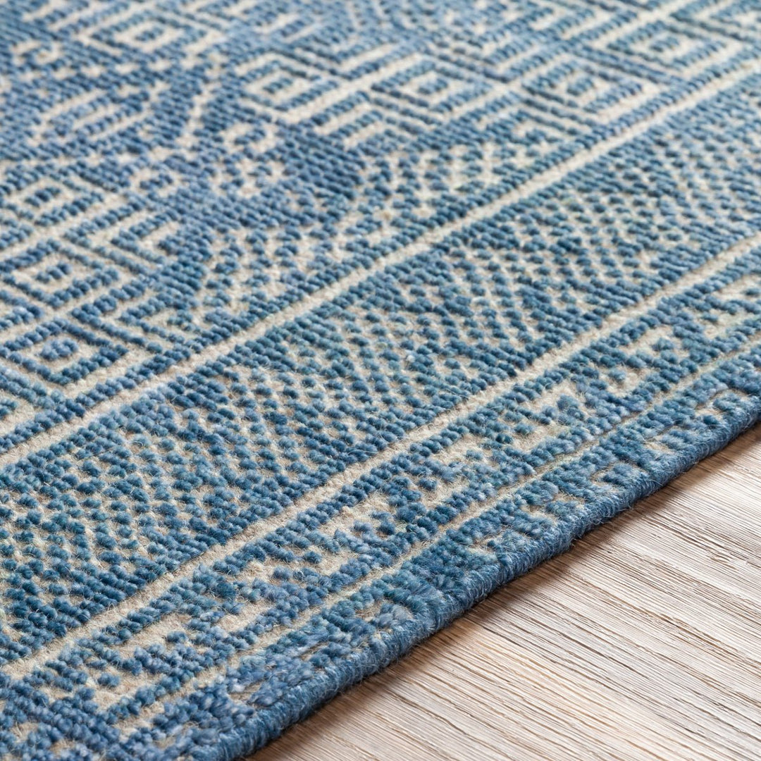 LIVORNO HAND - KNOTTED VISCOSE+WOOL RUG: DENIM