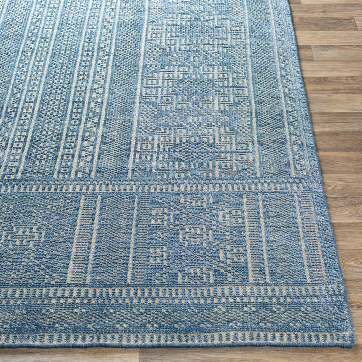 LIVORNO HAND - KNOTTED VISCOSE+WOOL RUG: DENIM