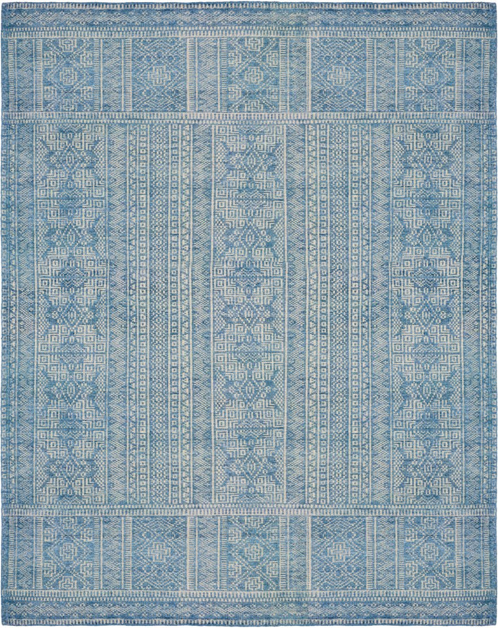 LIVORNO HAND - KNOTTED VISCOSE+WOOL RUG: DENIM