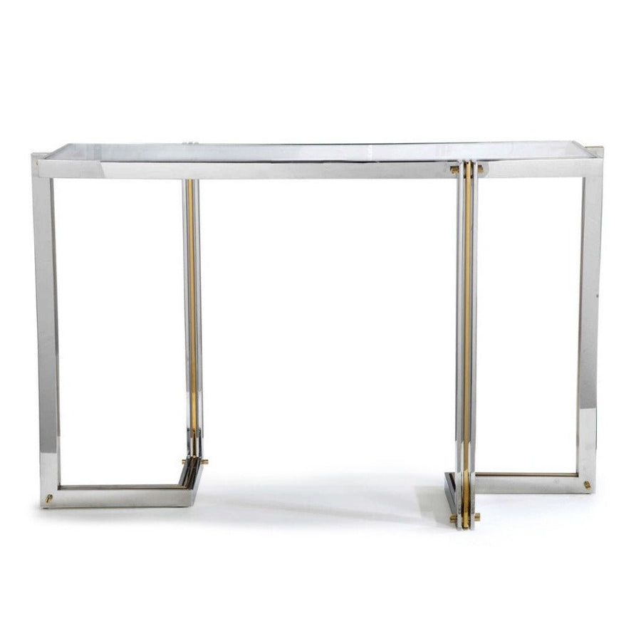 LOCKE DUAL TONE POLISHED STEEL CONSOLE