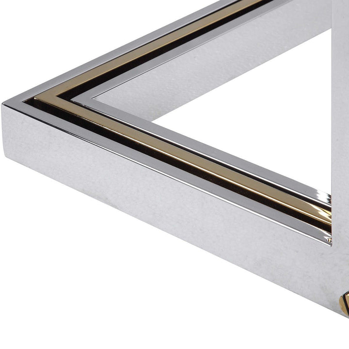 LOCKE DUAL TONE POLISHED STEEL CONSOLE