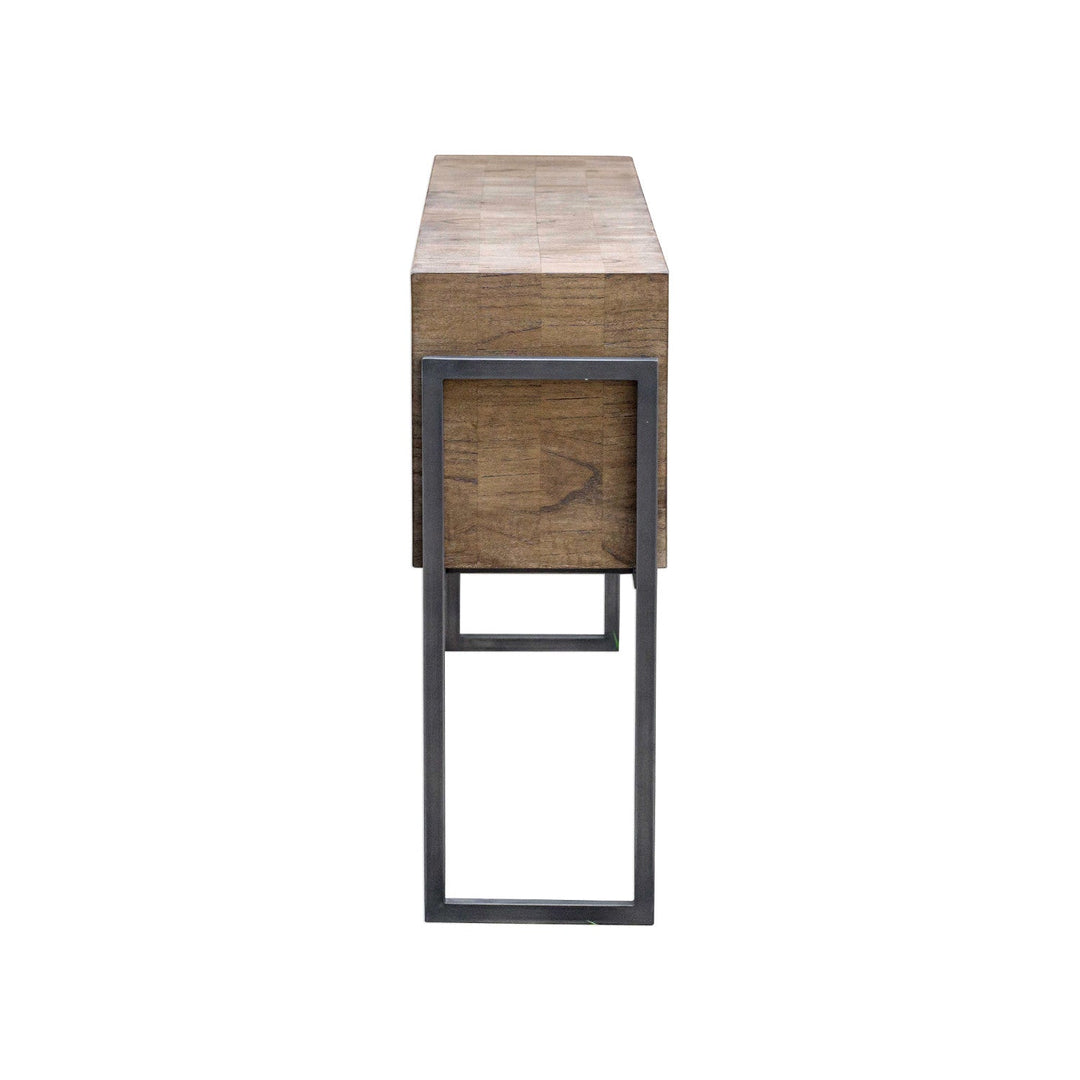 LOGAN BLOCK WOOD CONSOLE TABLE