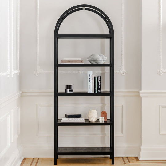 LORNE WHITE OAK BOOKSHELF: BLACK