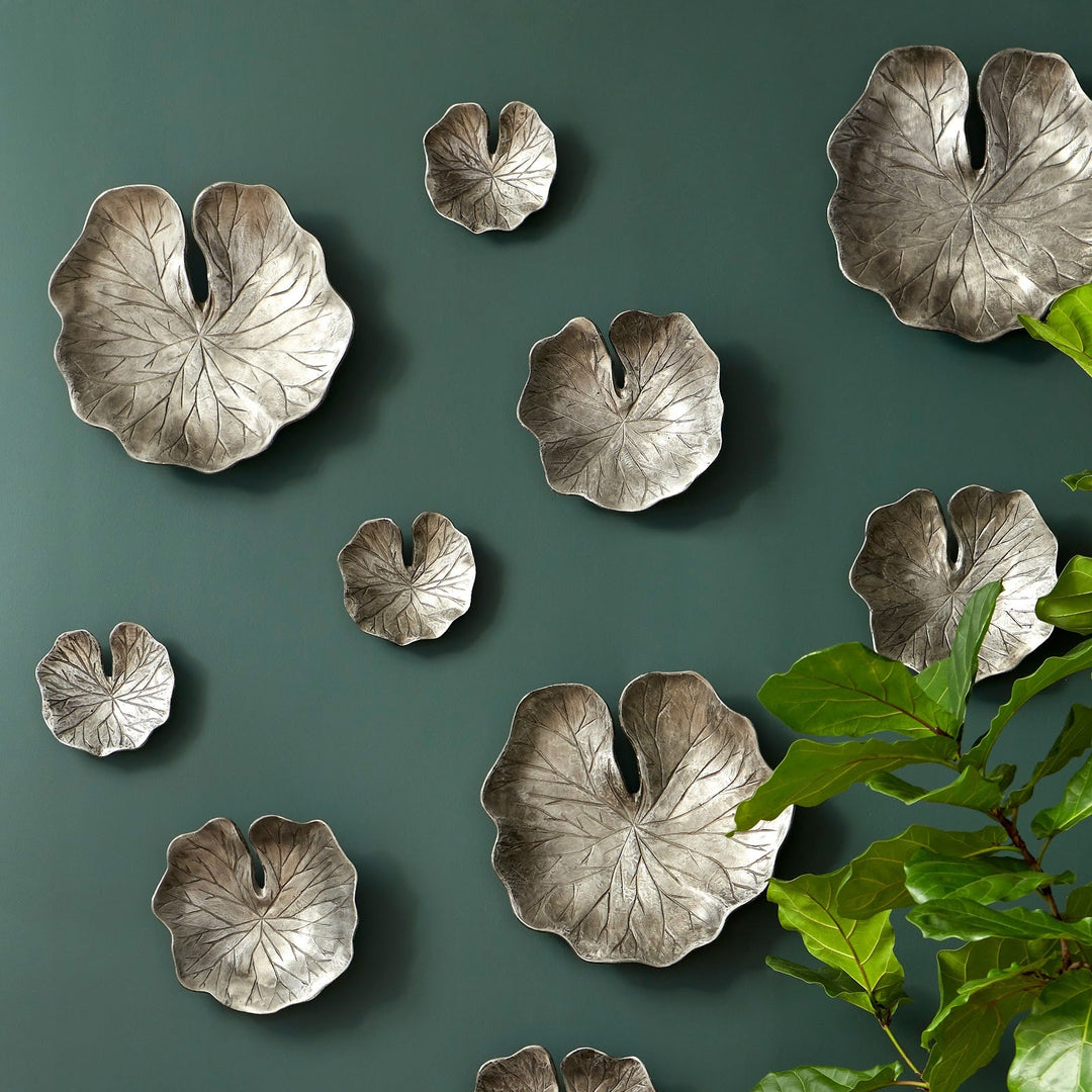 LOTUS LEAF ALUMINUM WALL TILES | SET OF 3