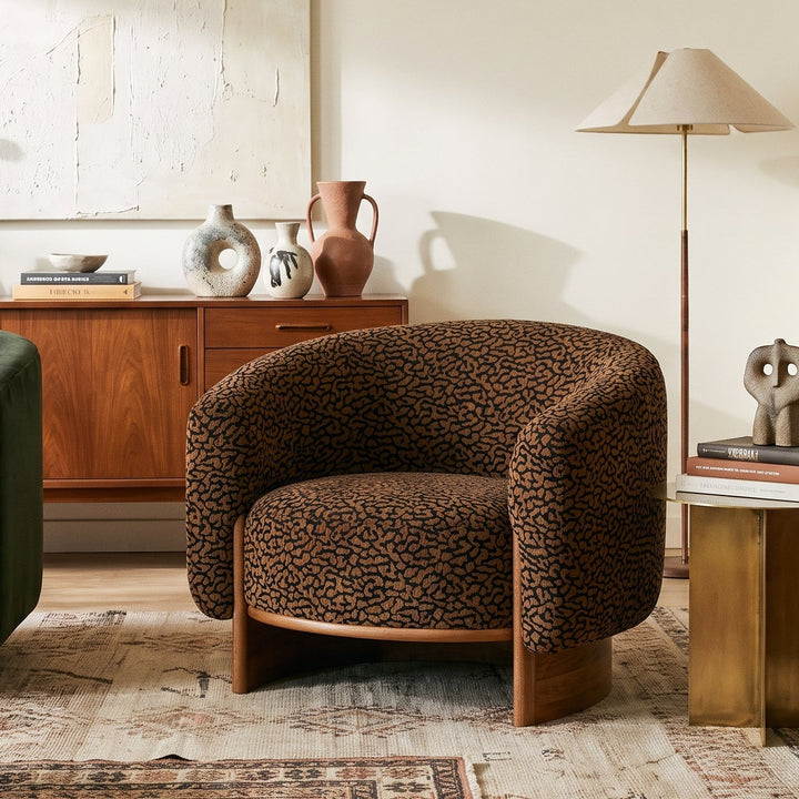 LOWEN UPHOLSTERED BARREL ARMCHAIR