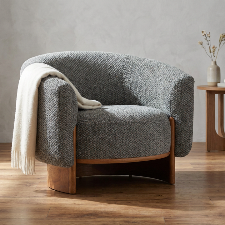 LOWEN UPHOLSTERED BARREL ARMCHAIR