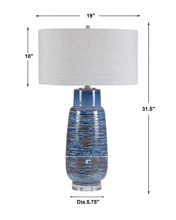 LUA BLUE GLAZE CERAMIC LAMP