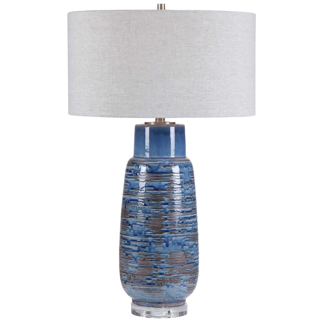 LUA BLUE GLAZE CERAMIC LAMP