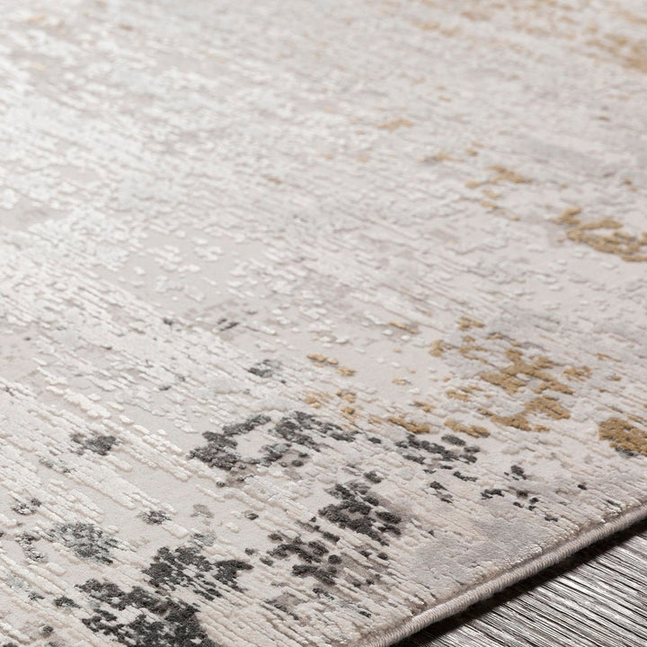 LUNA GRAY + GOLD TEXTURED VISCOSE RUG