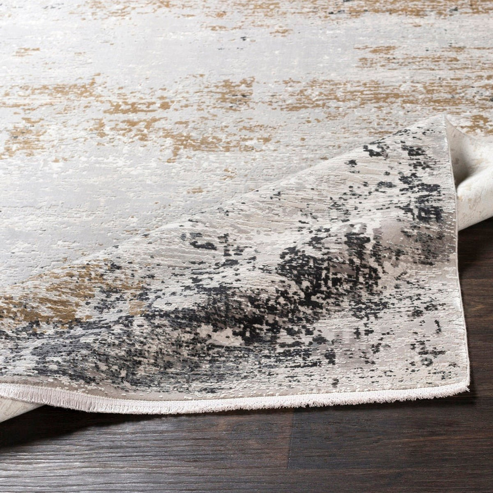 LUNA GRAY + GOLD TEXTURED VISCOSE RUG