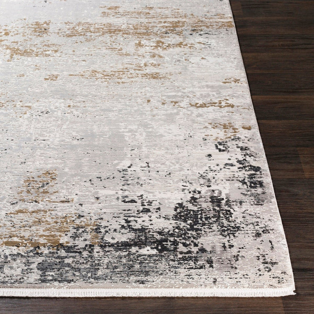 LUNA GRAY + GOLD TEXTURED VISCOSE RUG