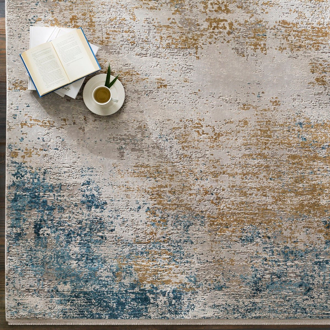 LUNA INK + GOLD TEXTURED VISCOSE RUG