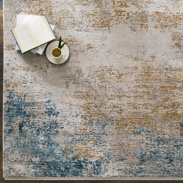 LUNA INK + GOLD TEXTURED VISCOSE RUG