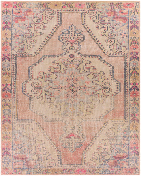 LYLA VINTAGE PRINT RUG: ORANGE, WHEAT, PINK