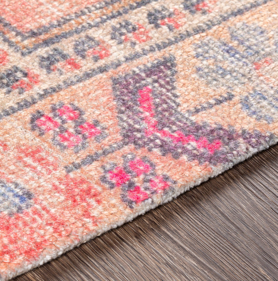 LYLA VINTAGE PRINT RUG: ORANGE, WHEAT, PINK