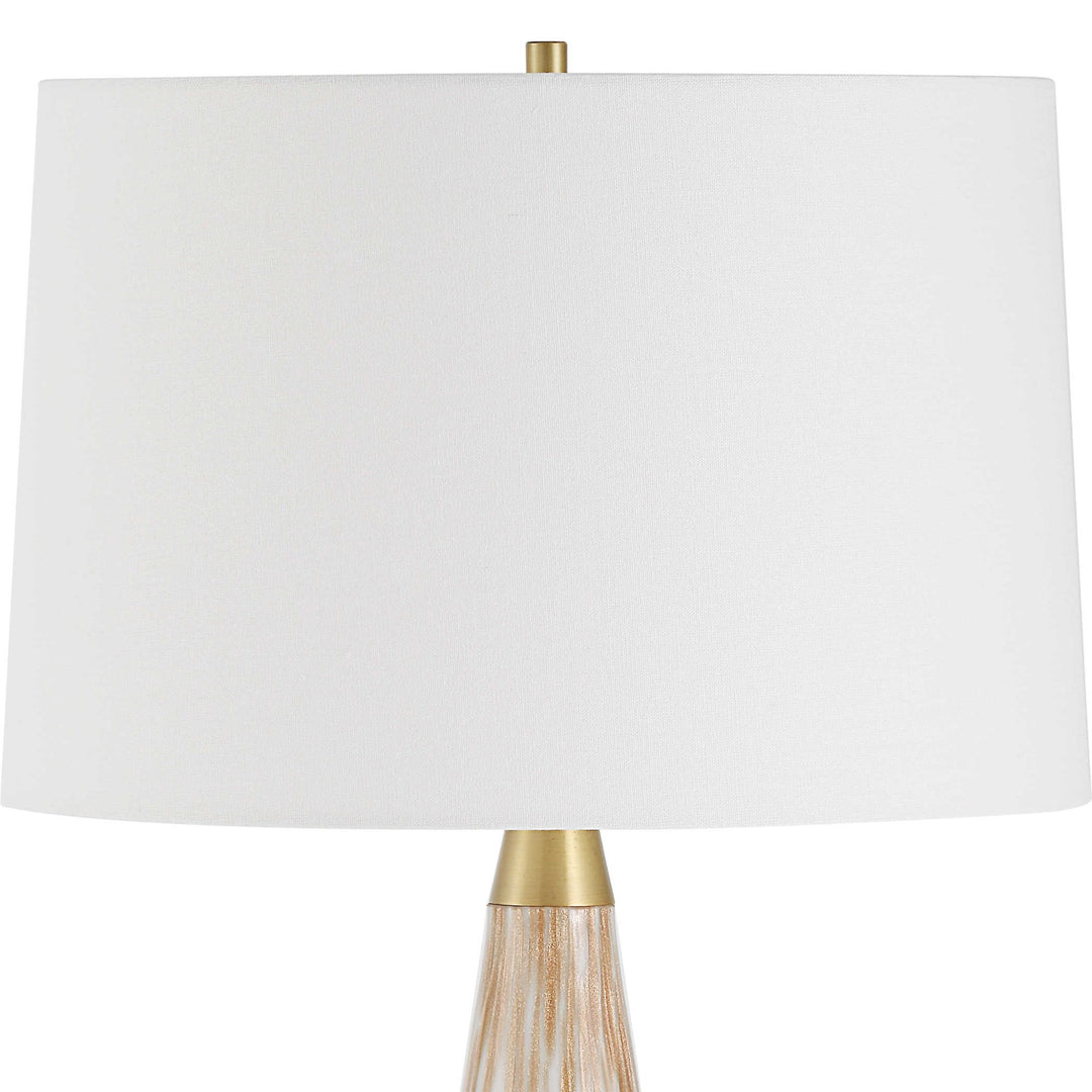 LYRA METALLIC GOLD & WHITE GLASS TABLE LAMP