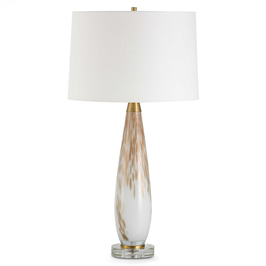 LYRA METALLIC GOLD & WHITE GLASS TABLE LAMP