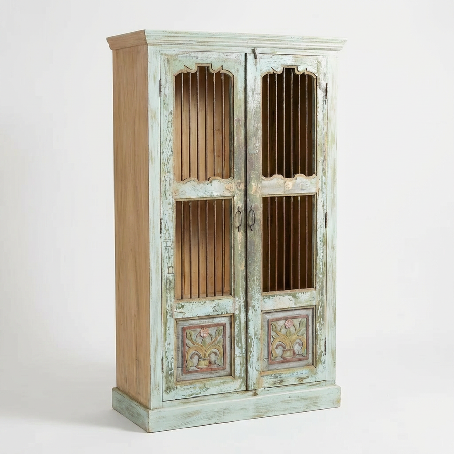 ANTIQUE JALI DOOR CABINET