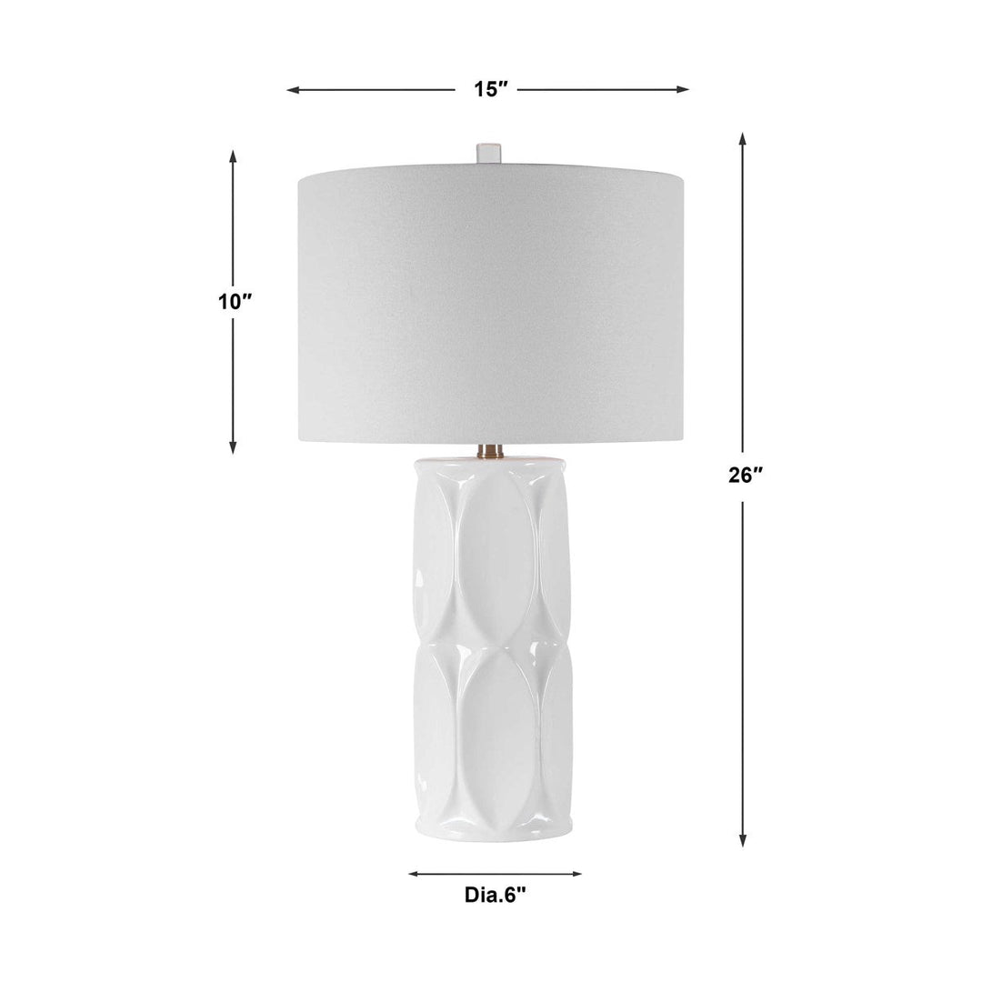 MADGE GLOSSY WHITE CERAMIC LAMP