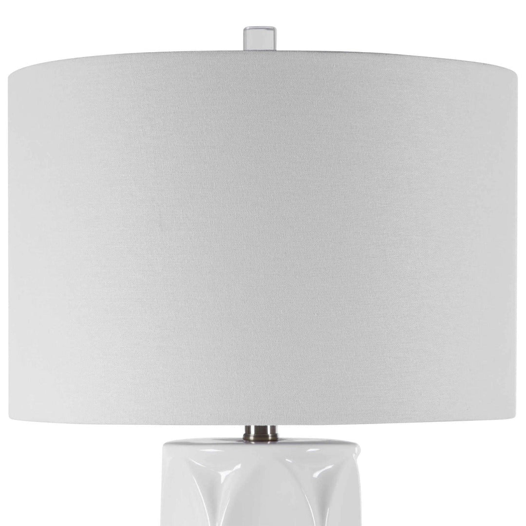 MADGE GLOSSY WHITE CERAMIC LAMP